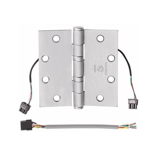 Architectural Control Systems McKinney 5 Knuckle Ball Bearing Full Mortise Hinge 4-1/2 x 4-1/2 Concealed Electric Through-Wire TA2714-4.5X4.5-26-1104 - main